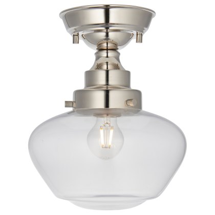 Camberley Ceiling Light Bright Nickel with Clear Glass Camberley Ceiling Light Bright Nickel with Clear Glass