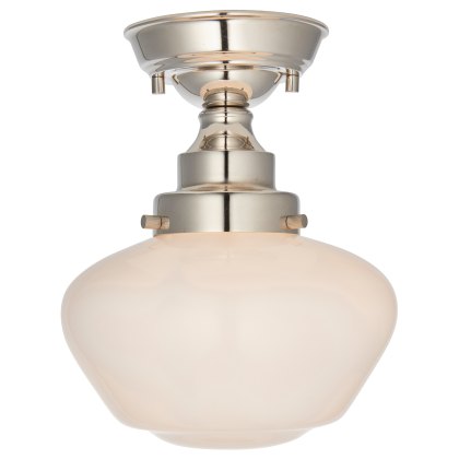 Camberley Ceiling Light Bright Nickel with Opal Glass Camberley Ceiling Light Bright Nickel with Opal Glass