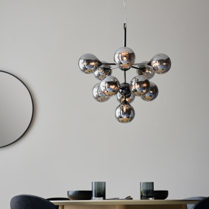 Oscar Pendant Light Black with Smoked Glass