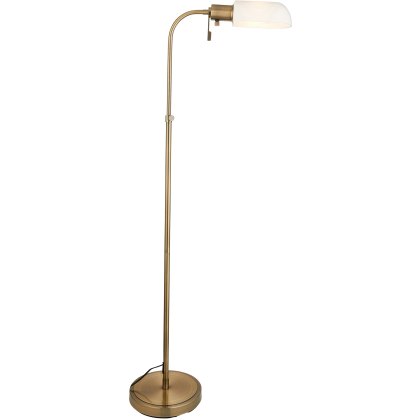Pharmacy Floor Lamp Antique Brass with Opal Shade Pharmacy Floor Lamp Antique Brass with Opal Shade