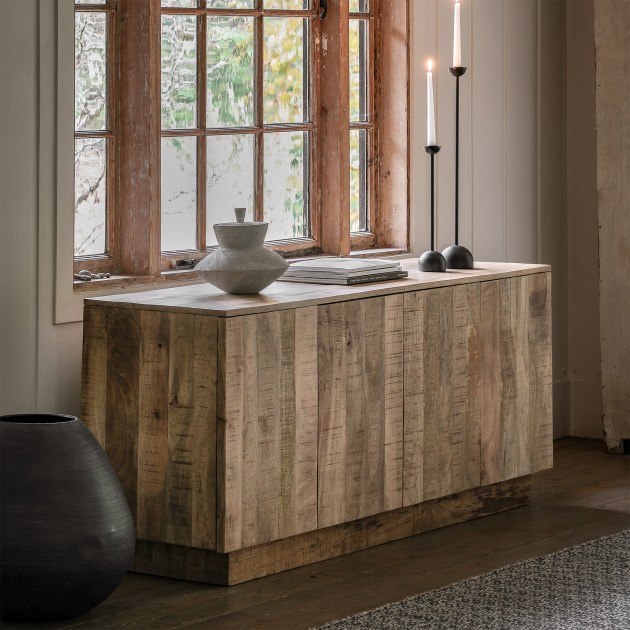 Gallery Direct Iowa 4 Door Sideboard- Natural Gallery Direct Iowa 4 Door Sideboard- Natural