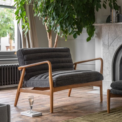 Datsun Charcoal Boucle 2 Seater Sofa