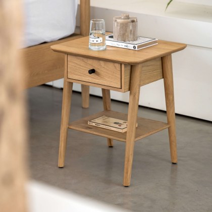 Hatfield Natural 1 Drawer Bedside