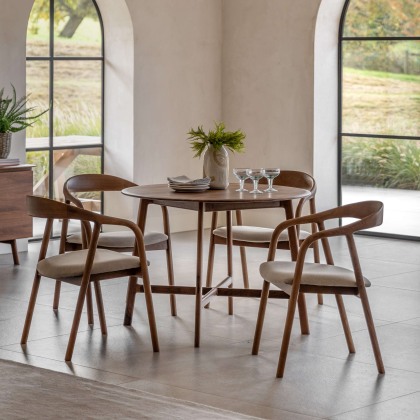 Gallery Direct Madrid Round Dining Table, Walnut Gallery Direct Madrid Round Dining Table, Walnut