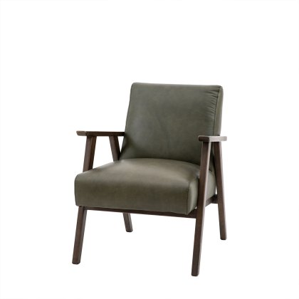 Neyland Heritage Green Leather Armchair
