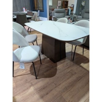Lugano, 160cm Fixed Dining Table Plus 4 x Lily Curved Back Chairs