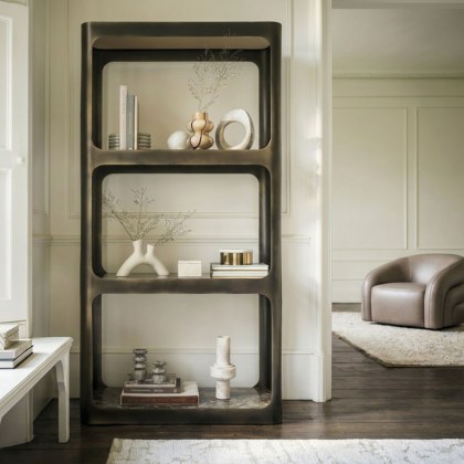 Thorpe Metal and Glass Shelving Unit Thorpe Metal and Glass Shelving Unit