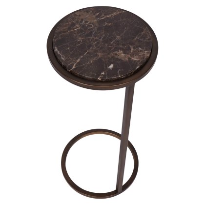Iota Accent Table Brown Emperador Marble