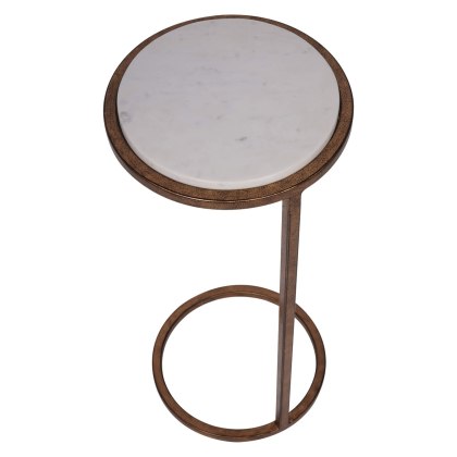 Iota Accent Table White Banswara Marble