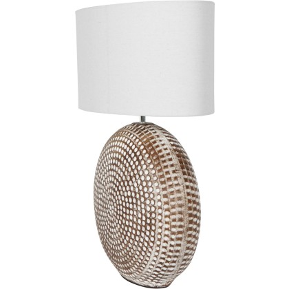 Chariot Round Ceramic Lamp Base 65cm with Ivory Ov
