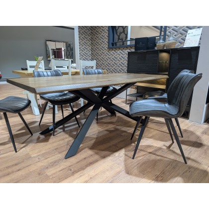 Burwell, Dark 2m Dining Table Plus 5 x Lotus Chairs