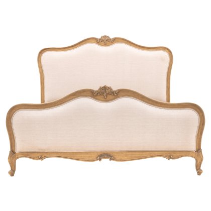 Chic Linen Upholstered King Bed