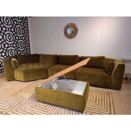 Cleo Corner With Footstool/Table