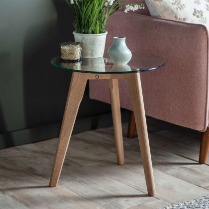Blair Oak Round Side Table