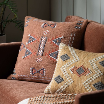 Arlo Embellished Cushion Brown 500x500mm