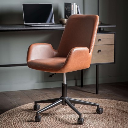 Gallery Direct Faraday Brown Swivel Chair