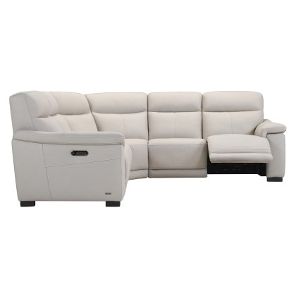 Torino Power Recliner Corner Sofa w/ Power Headrest & Lumber