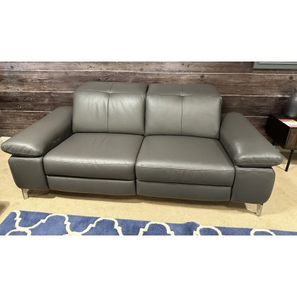 Rom 2 seater leather recliners with electric seat & headrest