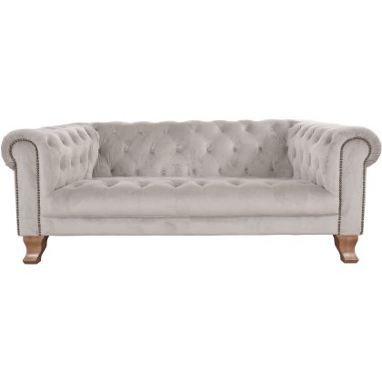 Somerset Midi Chesterfield Sofa In Plush Platinum