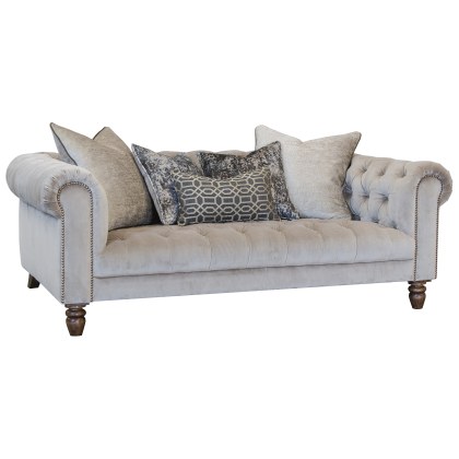 Somerset Midi Chesterfield Sofa In Plush Platinum