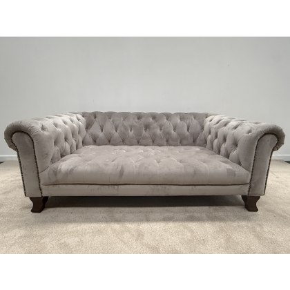 Somerset Midi Chesterfield Sofa In Plush Platinum Somerset Midi Chesterfield Sofa In Plush Platinum