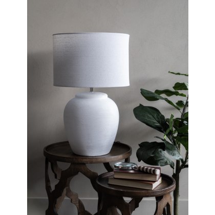 Rhodes White Ceramic Lamp base with Shade