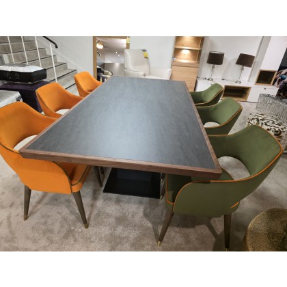 AGATONE 2M EXTENDING DINING TABLE WITH 6 X SYROS CHAIRS AGATONE 2M EXTENDING DINING TABLE WITH 6 X SYROS CHAIRS
