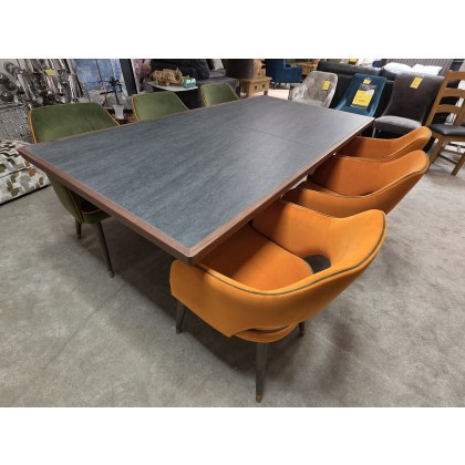 AGATONE 2M EXTENDING DINING TABLE WITH 6 X SYROS CHAIRS