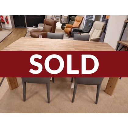 THEO EXTENDING DINING TABLE and 4 DINING CHAIRS in GREY