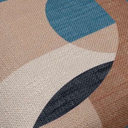Mid Century Geo Cushion- Blue