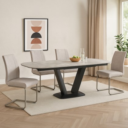 Tanaro 120-190cm Extending Dining Table and 4 Chairs Tanaro 120-190cm Extending Dining Table and 4 Chairs