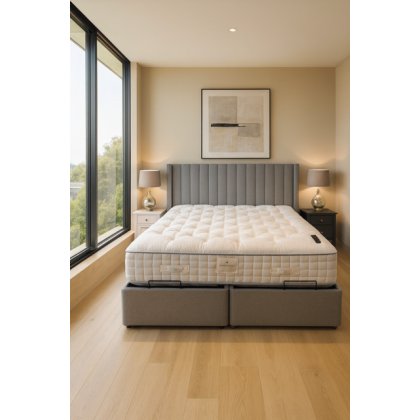 6'0" TEMPUR SUFFOLK ADJUSTABLE BASE WITH 2+2 CONTI DRAWERS, WICKHAM HEADBOARD & HARRISON SPINKS CEZA 6'0" TEMPUR SUFFOLK ADJUSTABLE BASE WITH 2+2 CONTI DRAWERS, WICKHAM HEADBOARD & HARRISON SPINKS CEZA