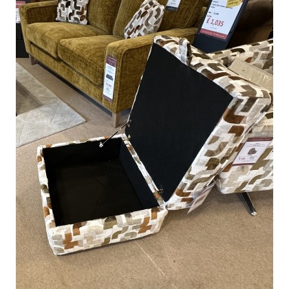 Charlotte 2 Seater Sofa in Grade D Plus Storage Footstool in Grade G & 2 Scatters