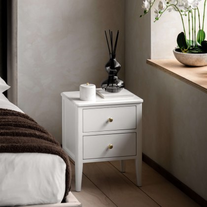 Acton White 2 Drawer Bedside