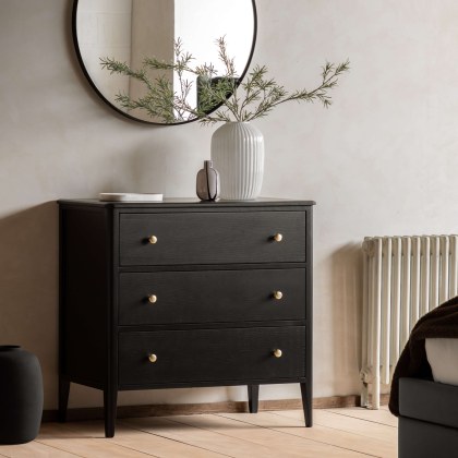 Acton Black 3 Drawer Chest