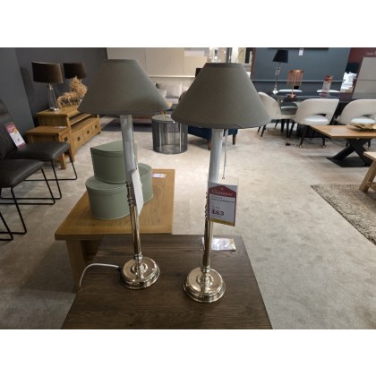 NICKEL FIN CANDLESTICK TABLE LAMPS
