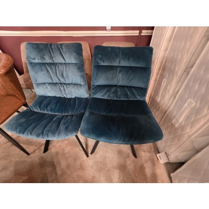 FAITH CHAIRS TEAL VELVET SET OF 2