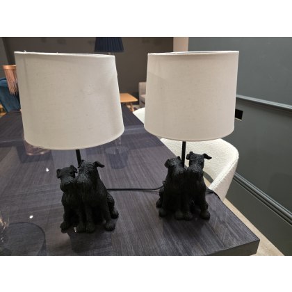WESTIE DOG TABLE LAMPS BLACK
