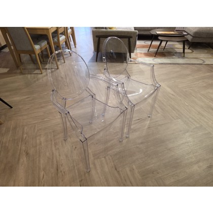 KARTELL PHILIPPE STARCK LOUIS GHOST CLEAR CHAIRS X 2