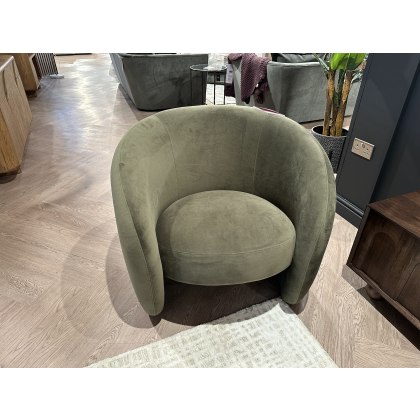 Curvo Armchair in Moss Green Fabric