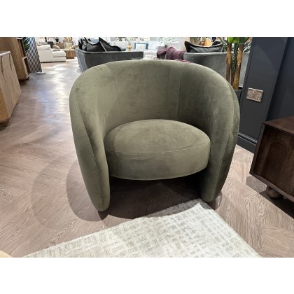 Curvo Armchair in Moss Green Fabric