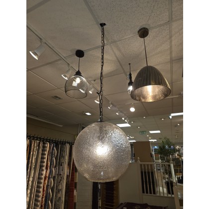 CHARYNA BLACK GLASS STONE HANGING LAMP