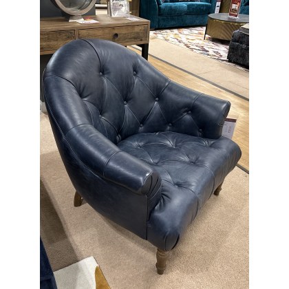 Alexander James Vivienne Chair in Leather (Kodak Blue with Dark Feet) W87cm D87cm H84cm Alexander James Vivienne Chair in Leather (Kodak Blue with Dark Feet) W87cm D87cm H84cm