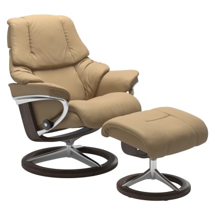 Stressless Reno Medium Signature Chair & Stool - Promo