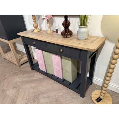 Eton 2 Drawer Console Meteor- Charcoal Grey