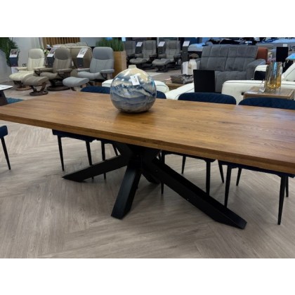 Quebec 2.40cm Table with Star Base + 8 Blue Velvet Whitney Chairs