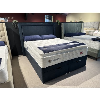 Portebello 3200 5ft Mattress with Full End Opening Ottoman Bed And Magnolia Headboard in Blue