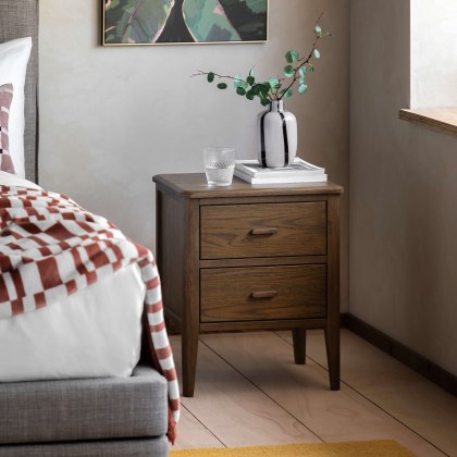Camden Walnut 2 Drawer Bedside