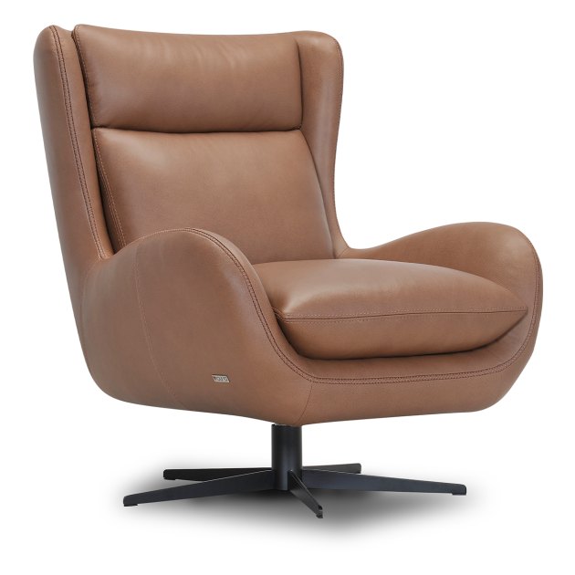 Felicia Swivel Chair In Rangers Leather QS