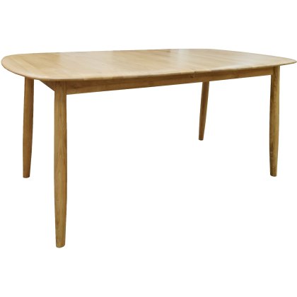 Malin Dining Extending Oak Dining Table 160-200cm + 4 Dorcas Light Brown Dining Chairs